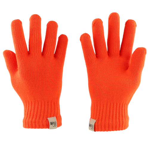 Pair of orange gloves on a white background