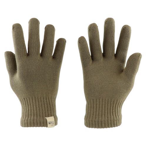 Pair of brown gloves on a white background