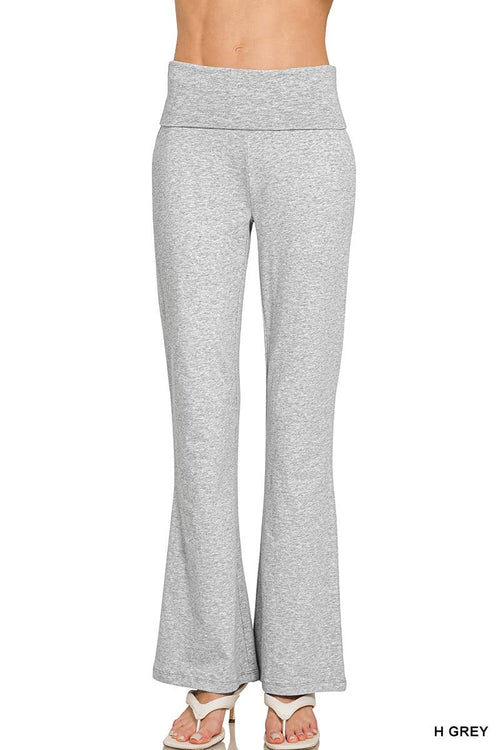 Gray high-waisted pants on a white background