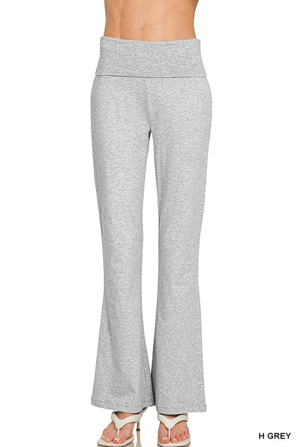 Gray high-waisted pants on a white background