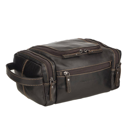 Premium Leather Toiletry Bag, Dopp Kit – Winston – Brown