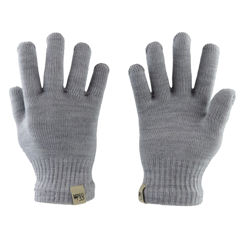 Pair of gray gloves on a white background