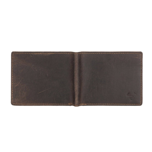 Brown leather wallet on a white background