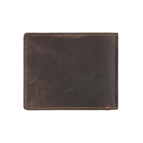 Brown leather wallet on a white background