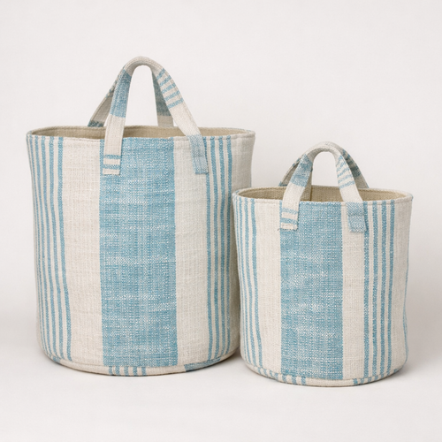 Cotton Laundry Basket with Handles (set of 2)
