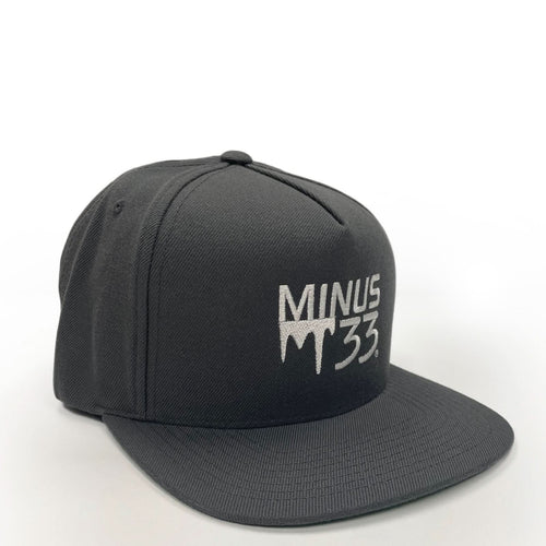 Black cap with 'MINUS 33' logo on a white background