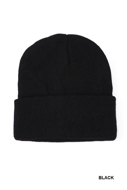 Knit Beanies flat black