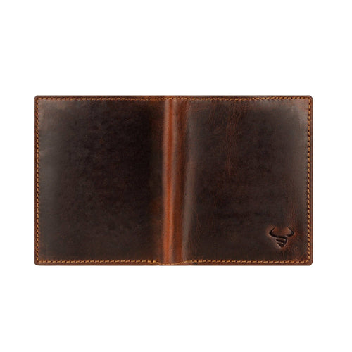 Philip Leather Trifold Wallet in Chestnut