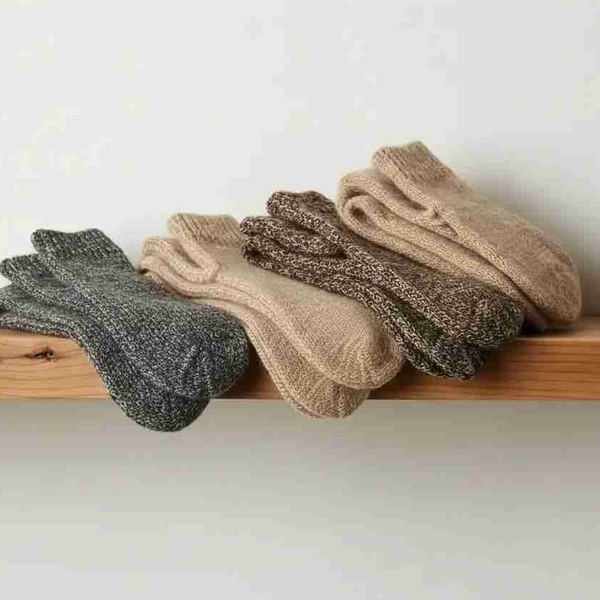 4 Pairs Women's Cotton Blend Crew Length Socks
