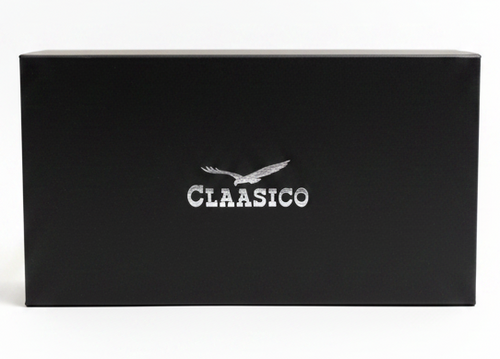 A black rectangular product box with a silver eagle logo and the word 'CLAASICO' printed on the front, set against a plain white background.