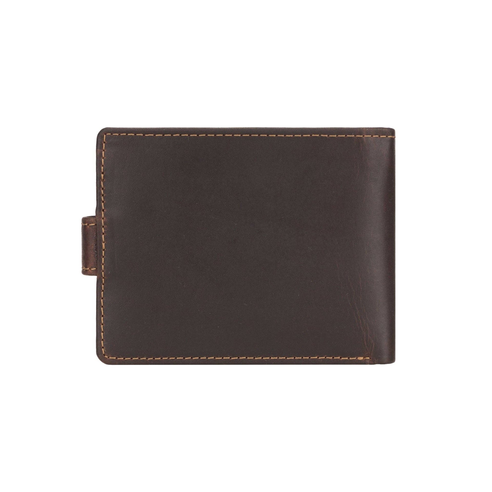 Brown leather wallet on a white background