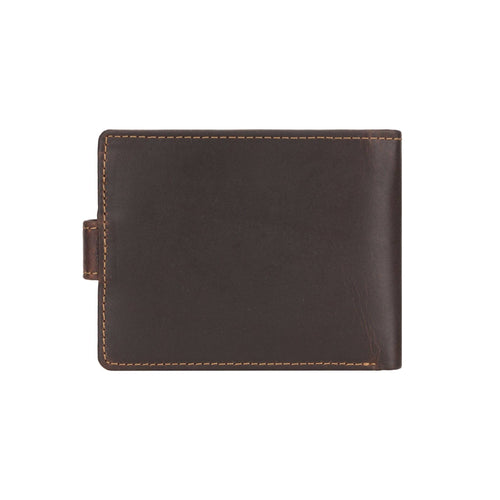 Brown leather wallet on a white background