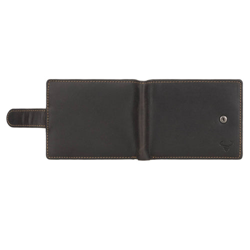 Brown leather wallet on a white background