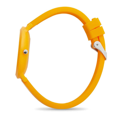 Yellow watch strap on a white background
