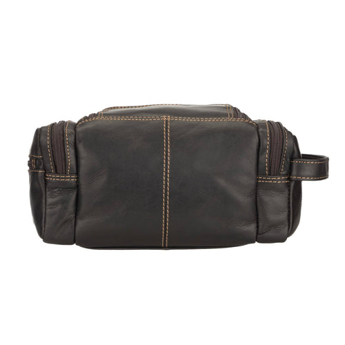 Premium Leather Toiletry Bag, Dopp Kit – Winston – Brown