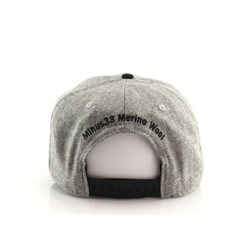 Gray cap with black logo on a white background