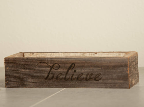 Reclaimed Wood Believe Succulent Planter - Medium