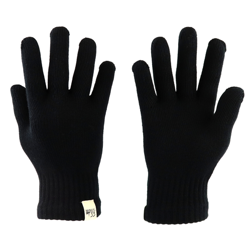 Pair of black gloves on a white background