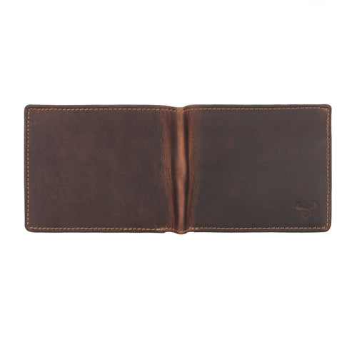 Brown leather wallet on a white background